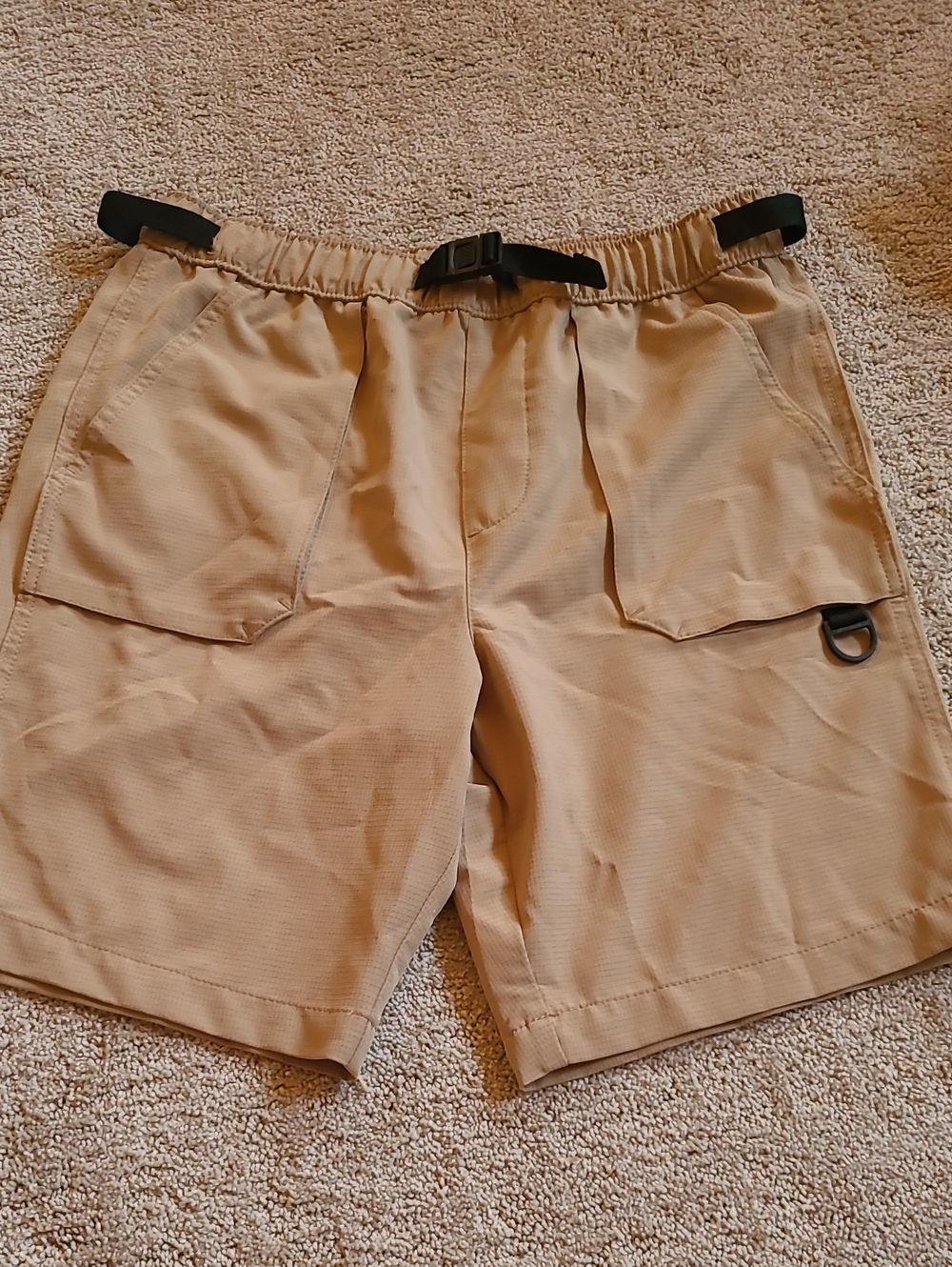wonder nation Tan Cargo Shorts with Built-In Belt